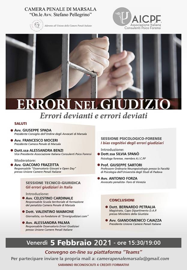 errori nel giudizio convegno online aicpf associazione italiana consulenti psico forensi